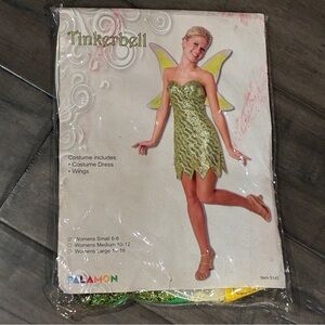 Tinkerbell Sequin and Wings Costume - Size Small